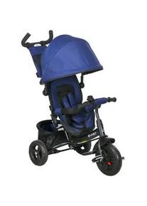 HOMCOM 6-In-1 Dreirad mit Schubstange, Kinderdreirad mit abnehmbarem Sonnendach , Blau , Metall , 49x102x102 cm , unisex , Outdoor Spielzeug, Kinderfahrzeuge
