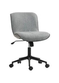 HOMCOM Schreibtischstuhl, Höhenverstellbar Homeoffice Stuhl ohne Armlehne Dunkelgrau , Kunststoff , 47x89x60 cm , Arbeitszimmer, Bürostühle, Drehstühle