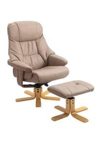 HOMCOM Relaxsessel mit Hocker, Fernsehsessel, Polstersessel TV Sessel mit Liegefunktion , Braun , Kunststoff , 82.5x109x78 cm , Wohnzimmer, Sessel, Relaxliegen