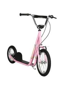 HOMCOM Kinderroller, Schwarz/Rosa, Stahl+ Gummi , Metall , 58x100x135 cm , Outdoor Spielzeug, Kinderfahrzeuge