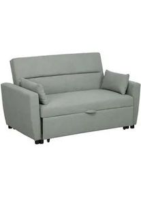 HOMCOM Schlafsofa 2-Sitzer, Verstellbare Rückenlehne, Hellgrau , Textil , 155x88.5x90 cm , Wohnzimmer, Sofas & Couches, Schlafsofas