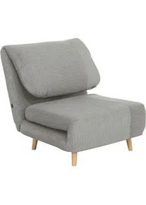 HOMCOM 2-In-1 Schlafsofa Schlafsessel Klappmatratze Gästebett Klappbett Grau , Textil , Echtholz,Kiefer , Füllung: Schaumstoff,Schaumstoff , einzeln stellbar , 89x83x82 cm , Wohnzimmer, Sessel, Schlafsessel
