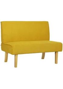HOMCOM Sofa 2 Sitzer, mit Cord-Optik, 110 x 62 x 85 cm, Gelb , Textil , 110x85x62 cm , Wohnzimmer, Sofas & Couches, Sofas, 2-Sitzer Sofas