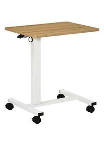 HOMCOM Schreibtisch Laptoptisch mit Gaslift Höhenverstellbar C-Form Beweglich bis 70kg , Naturfarben , Kunststoff , 48x110x65 cm , Arbeitszimmer, Schreibtische, Bürotische