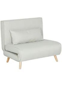 HOMCOM Einzelsofa Sofabett Klappsofa verstellbar Rückenlehne nordisch skandinavisch , Creme , Textil , Nachbildung , Füllung: Polyester,Polyester , einzeln stellbar , 78x80x94 cm , Wohnzimmer, Sessel, Schlafsessel