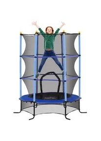 HOMCOM Kindertrampolin , Blau , Metall, Kunststoff , 163x163 cm , Outdoor Spielzeug
