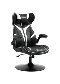 Vinsetto Gaming Stuhl, Drehstuhl, Schwarz+Weiß , Schwarz, Weiß , Kunststoff , 70x112x67 cm , Kinder- & Jugendzimmer, Jugendmöbel, Gamingstühle