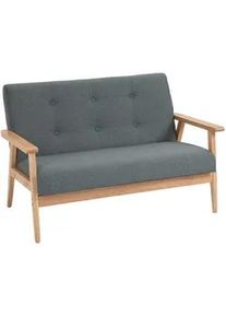 HOMCOM 2 Sitzer Sofa Doppelsofa Polsterung Loveseat kompakt Leinen Grau , Dunkelgrau , Textil , 66.5x73x115 cm , Wohnzimmer, Sofas & Couches, Sofas