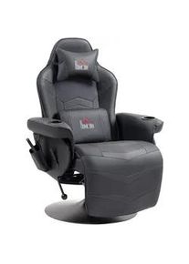 HOMCOM Relaxsessel mit Massagefunktion, Elektrisch Fernsehsessel mit Liegefunktion , Schwarz , Leder , Füllung: Schaumstoff,Schaumstoff , 82.5x111.5x79.5 cm , Wohnzimmer, Sessel, Massagesessel