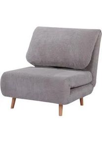 HOMCOM 2-In-1 Schlafsofa Schlafsessel Klappmatratze Gästebett Klappbett Hellgrau , Textil , Echtholz,Kiefer , Füllung: Schaumstoff,Schaumstoff , einzeln stellbar , 89x83x82 cm , Wohnzimmer, Sessel, Schlafsessel