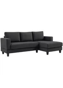 HOMCOM Ecksofa Couch mit Chaiselongue 3 Sitzer Sofa L Form, 214 x 134 x 87 cm Dunkelgrau , Kunststoff , 214x134 cm , Wohnzimmer, Sofas & Couches, Wohnlandschaften, Ecksofas