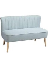 HOMCOM Sofa 2-Sitzer Couch Stoffsofa Sitzmöbel Polstersofa Loungesofa breit Hellgrün , Grün , Textil , Echtholz , Füllung: Schaumstoff , 56.5x77x117 cm , Wohnzimmer, Sofas & Couches, Sofas