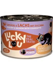 Lucky Lou Lifestage Adult Nassfutter mit Geflügel & Lachs, 6x200g