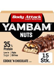 Body Attack Sports Nutrition Body Attack Yambam Nuts, 15 x 55 g Riegel, Cookie ́n Chocolate