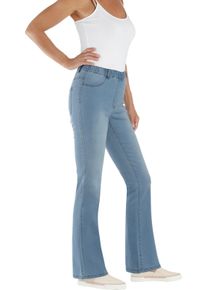 Damska Navliekacie džínsy bootcut bielená modrá veľkosť 52