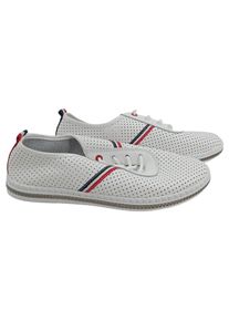 Scandi Damen Sneaker low Gr. 36 Weiß Casual Lochmuster