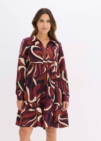 Robe-tunique en satin fluide - marron - taille 38 - satin - bonprix