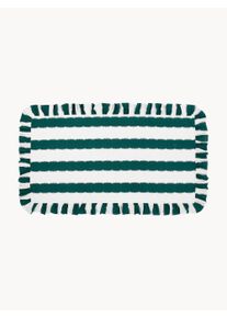 Anna + Nina Ručne vyroben&eacute; stolov&eacute; prestieranie Ruffle Modr&aacute;, Biela Bavlna &Scaron; 255 x D 150 cm