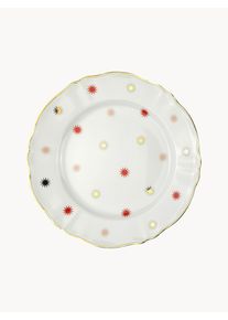 Bitossi Home Handmade Porcelain Dinner Plate Abracadabra Gold, Red, White China Ø 27 cm