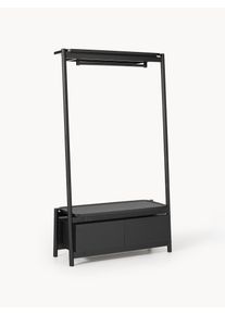 Drevený stojan na oblečenie Libby Čierna Drevo, Masívne drevo Š 110 x H 45 cm | Westwing Collection