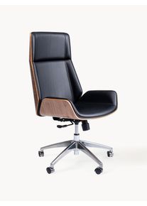 KARE Design Konstläder skrivbordsstol Rouven, höj- och sänkbar. Svart Fuskläder B 59 x D 64 cm