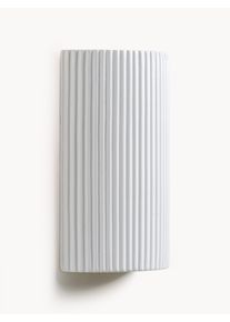 Houseof Udendørs Væglampe Riflet med Rillestruktur Hvid Keramik B 15 x H 23 cm