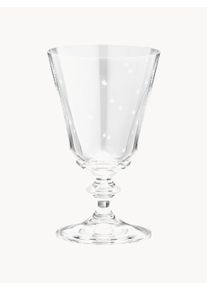 Anna + Nina Copos de vinho artesanais Starry Eve, conjunto de 4 Transparente, Branco Vidro, Vidro cristal Ø 9 x Alt 7 cm, 270 ml