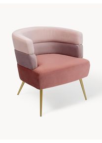 KARE Design Zamatov&eacute; kreslo v retro dizajne Sandwich Ružov&aacute; Zamat &Scaron; 65 x H 64 cm