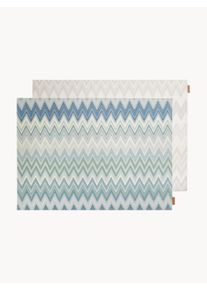 Missoni Obojstrann&eacute; prestierania Zigzag, 2 ks B&eacute;žov&aacute;, Modr&aacute;, Zelen&aacute; Umel&eacute; vl&aacute;kno, Umel&aacute; hmota, Porcel&aacute;n, L&aacute;tka &Scaron; 35 x D 48 cm
