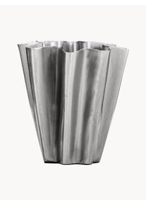 house doctor Håndlavet Vase Flood, H 13 cm Sølv Metal Ø 7 x H 13 cm