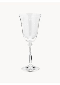 Anna + Nina Copos de vinho artesanais Starry Eve, conjunto de 4 Transparente, Branco Vidro, Vidro cristal Ø 9 x Alt 7 cm, 270 ml