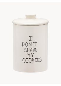 Anna + Nina Hand-Painted Storage Jar I Don't Share Black, White Earthenware Ø 15 x 15 cm