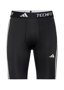 ADIDAS PERFORMANCE Spodnie sportowe 'TECHFIT Compression Training 3-Stripes Short' dla mężczyzn czarny / biały Rozmiar XS