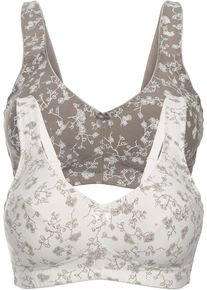 bonprix Női Merevítő nélküli melltartó puha bio-pamuttal (2 db-os csomag), fehér, 80