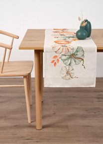 Bordsl&ouml;pare med lin - beige - storlek 180x30 cm - bonprix