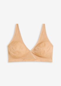 Bralette i skimrande material - brun - storlek 44/46 (L) - bonprix