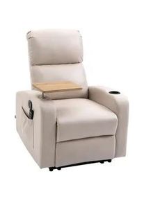HOMCOM Relaxsessel, Mikrofaser , Beige , Metall , 93x105x77 cm , Wohnzimmer, Sessel, Relaxsessel