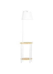 HOMCOM Stehleuchte, Standlampe mit 2 Ablagen, 40 W Stehlampe, Standleuchte, Metall , Weiß , E27 , 39.5x162x43 cm , Lampen & Leuchten, Innenbeleuchtung, Stehlampen, Stehlampen