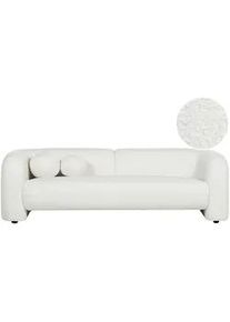 Beliani 3-Sitzer-Sofa Bouclé Weiß Leiren , Textil , 224x73x83 cm , Wohnzimmer, Sofas & Couches, Sofas, 3-Sitzer Sofas