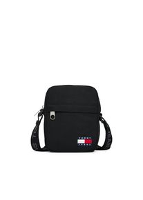 Tommy Jeans, Damen, Umh&auml;ngetasche &raquo;TJM ESS DAILY REPORTER&laquo;, Men Schultertasche, Freizeitasche mit Flaggen-Aufn&auml;her, schwarz, schwarz, Aus weichem 