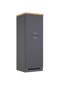 KOCHSTATION , K&uuml;hlumbauschrank &raquo;KS-Milan&laquo; K&uuml;hlschrankumbau 60 cm, matte oder hochgl&auml;nzende Fronten , anthrazit , grafitgrau