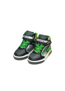 Geox , Kinder , Sneaker »J INEK BOY_Blinkschuh« Schnürboots mit cooler Blinkfunktion, Größenschablone zum Download , schwarz-limette , 24 , 24 ,...