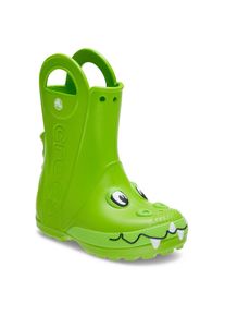 Crocs , Kinder,Juegendliche , Gummistiefel »Handle It Rain Duke K« Regenstiefel, Matschstiefel mit Dino Drachen Motiv , grün , 23 , 23 , Mit süßem...