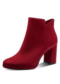 Tamaris , Stiefelette , Blockabsatz, Abendschuh, Festtagsschuh in veganer Verarbeitung , rot , 40 , 40 , Elegante Stiefelette mit zweckmäßigem...