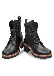 Panama Jack, Damen, Winterstiefelette &raquo;Padma&laquo; , Schn&uuml;rstiefelette, Blockabsatz, Profilsohle, mit Anziehlasche, schwarz, 42, schwarz, Zeitlose, 