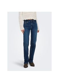 Only, Damen, Straight-Jeans &raquo;ONLBLUSH MID STRAIGHT DNM TAI021 NOOS&laquo;, Dark Blue Denim, L&auml;nge 30, XS (34) -L&auml;nge 30, Dark Blue Denim, 5-Pocket Jeans von
