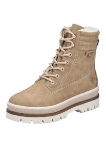 Rieker, Damen, Winterstiefelette Plateauboots, Winterboots, Stiefelette mit RiekerTEX-Membran, beige, 42, beige, Schn&uuml;rstiefelette mit modischer 