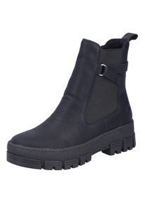 Rieker, Damen, Winterstiefelette Chelseaboots, Plateauboots, Klassik-Stiefelette mit Warmfutter, schwarz, 39, schwarz, Chelseaboots mit 