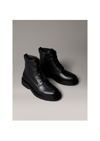 Calvin Klein, Herren, Schn&uuml;rboots &raquo;COMBAT ESS LACE UP ZIP BOOT AOP&laquo; Schn&uuml;rstiefelette, Boots mit Monogramm-Print am Schaft, schwarz, 45, schwarz, 