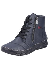 Rieker , Damen , Schnürboots Schnürstiefelette, Casual-Boots mit weicher Innensohle , dunkelblau , 39 , 39 , Schnürboots mit seitlichem Reißverschluss